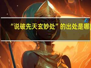 “说破先天玄妙处”的出处是哪里