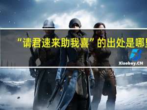 “请君速来助我喜”的出处是哪里