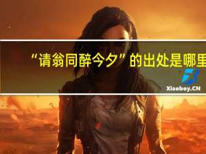 “请翁同醉今夕”的出处是哪里