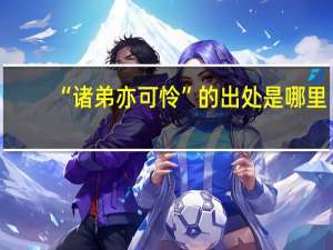 “诸弟亦可怜”的出处是哪里