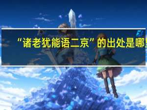 “诸老犹能语二京”的出处是哪里