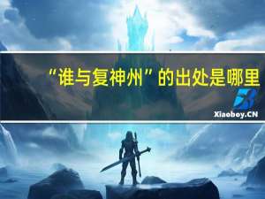 “谁与复神州”的出处是哪里