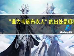 “谁为韦裤布衣人”的出处是哪里