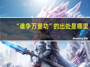 “谁争万里功”的出处是哪里