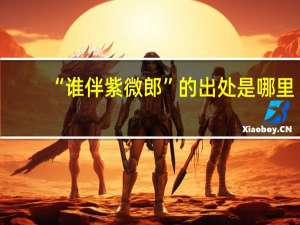 “谁伴紫微郎”的出处是哪里