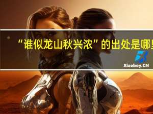 “谁似龙山秋兴浓”的出处是哪里