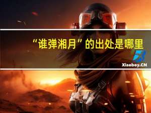 “谁弹湘月”的出处是哪里
