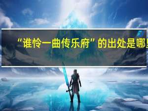 “谁怜一曲传乐府”的出处是哪里