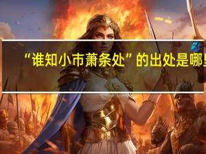 “谁知小市萧条处”的出处是哪里