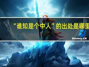 “谁知是个中人”的出处是哪里