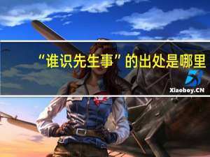 “谁识先生事”的出处是哪里