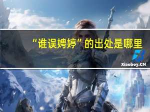 “谁误娉婷”的出处是哪里