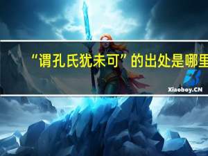 “谓孔氏犹未可”的出处是哪里