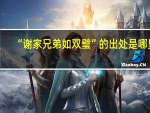 “谢家兄弟如双璧”的出处是哪里