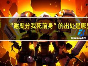 “谢渠分我死前身”的出处是哪里