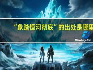 “象踏恒河彻底”的出处是哪里