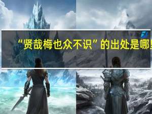 “贤哉梅也众不识”的出处是哪里