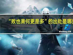 “败也萧何更是多”的出处是哪里