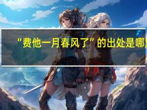 “费他一月春风了”的出处是哪里
