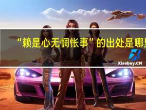 “赖是心无惆怅事”的出处是哪里