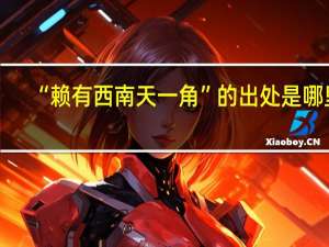 “赖有西南天一角”的出处是哪里