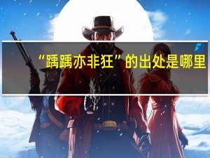 “踽踽亦非狂”的出处是哪里