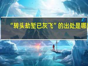 “转头劫堑已灰飞”的出处是哪里