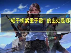 “轻于柳絮重于霜”的出处是哪里