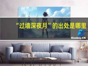 “过墙深夜月”的出处是哪里