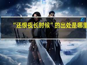 “还恨夜长时候”的出处是哪里
