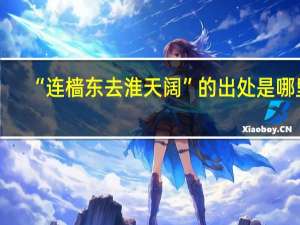 “连樯东去淮天阔”的出处是哪里