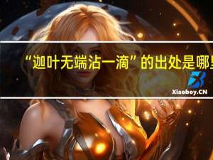 “迦叶无端沾一滴”的出处是哪里