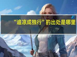 “追凉成独行”的出处是哪里