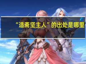 “适斋坚主人”的出处是哪里