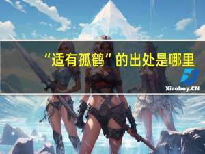 “适有孤鹤”的出处是哪里