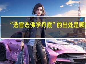 “选官选佛学丹霞”的出处是哪里