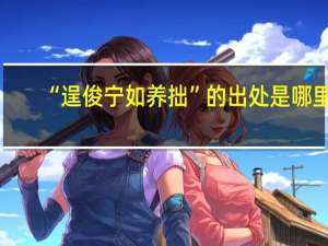 “逞俊宁如养拙”的出处是哪里