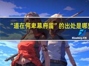 “道在何卑幕府留”的出处是哪里