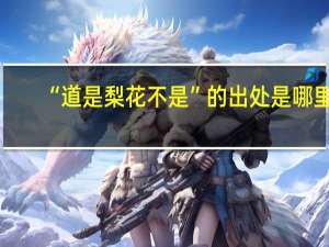 “道是梨花不是”的出处是哪里