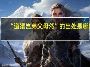 “道渠岂弟父母然”的出处是哪里