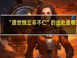 “遗世独立非不仁”的出处是哪里