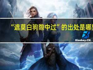 “遮莫白驹隙中过”的出处是哪里