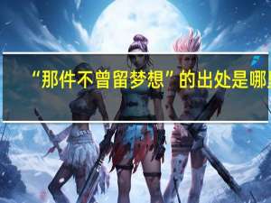 “那件不曾留梦想”的出处是哪里