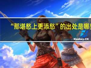 “那堪愁上更添愁”的出处是哪里
