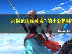 “那堪疏雨滴黄昏”的出处是哪里