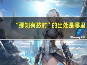 “那知有愁时”的出处是哪里