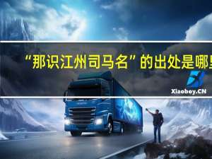 “那识江州司马名”的出处是哪里