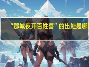 “郡城夜开百姓喜”的出处是哪里