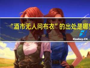 “酒市无人问布衣”的出处是哪里