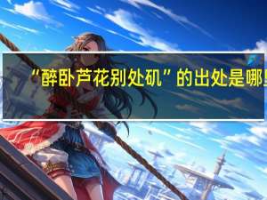 “醉卧芦花别处矶”的出处是哪里